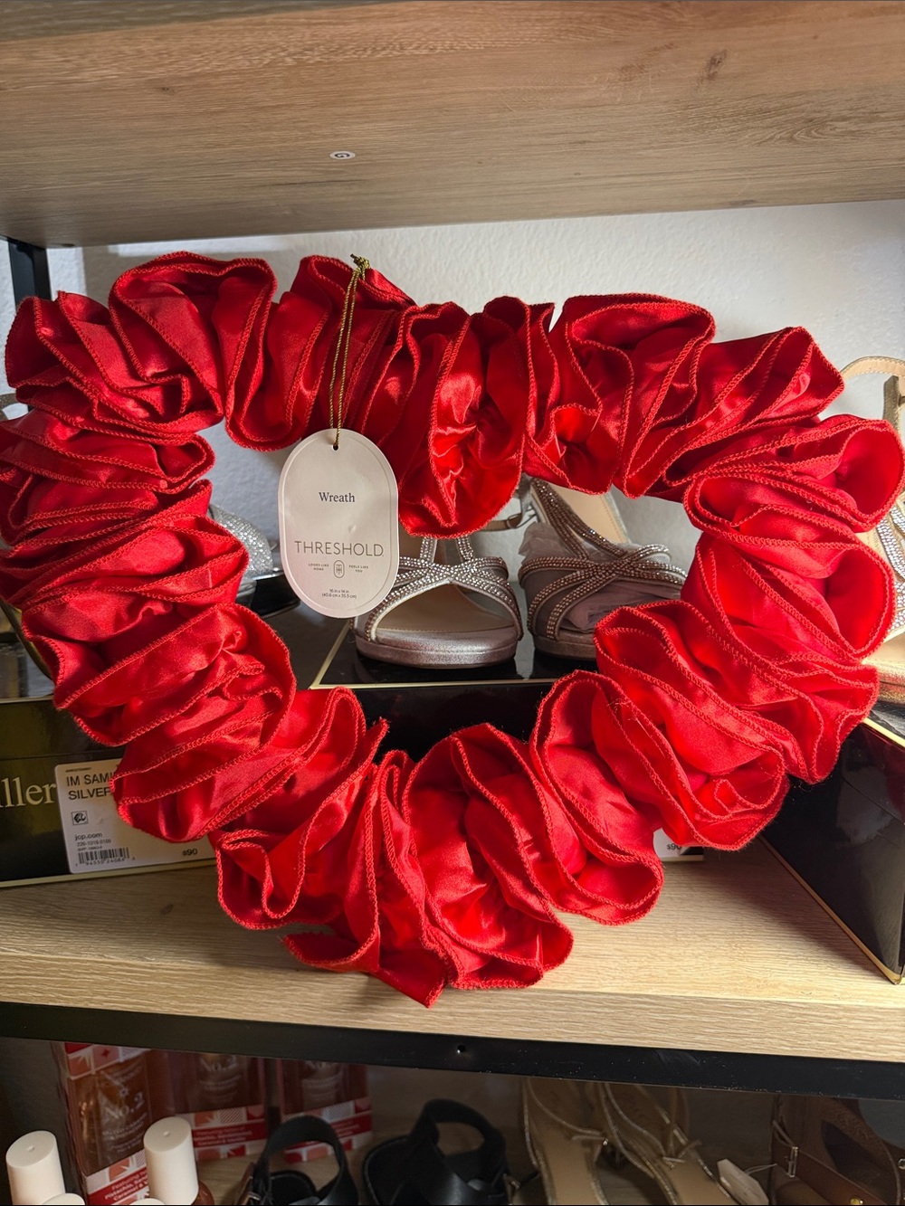 threshold red heart wreath new